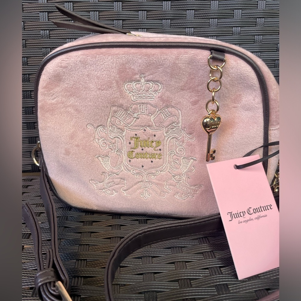 JUICY COUTURE BAG,Juicy Couture Pink Plush Crossbody Bag - Picture 16 of 16